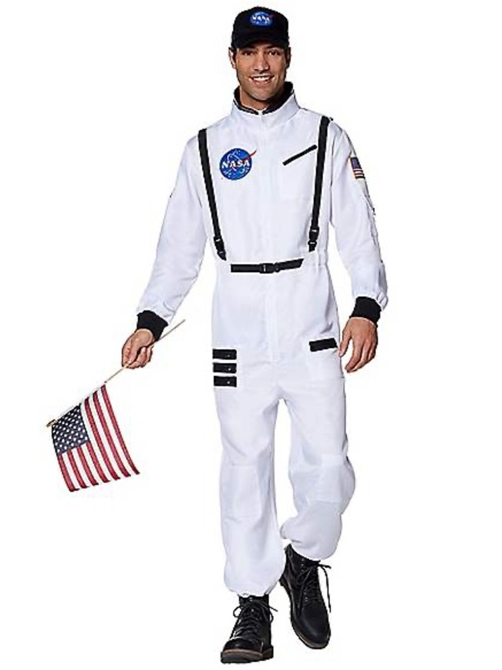 Spirit Halloween Adult Small White Astronaut Jumpsuit